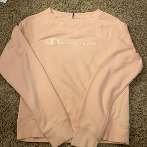 retro pink champion sweatshirt